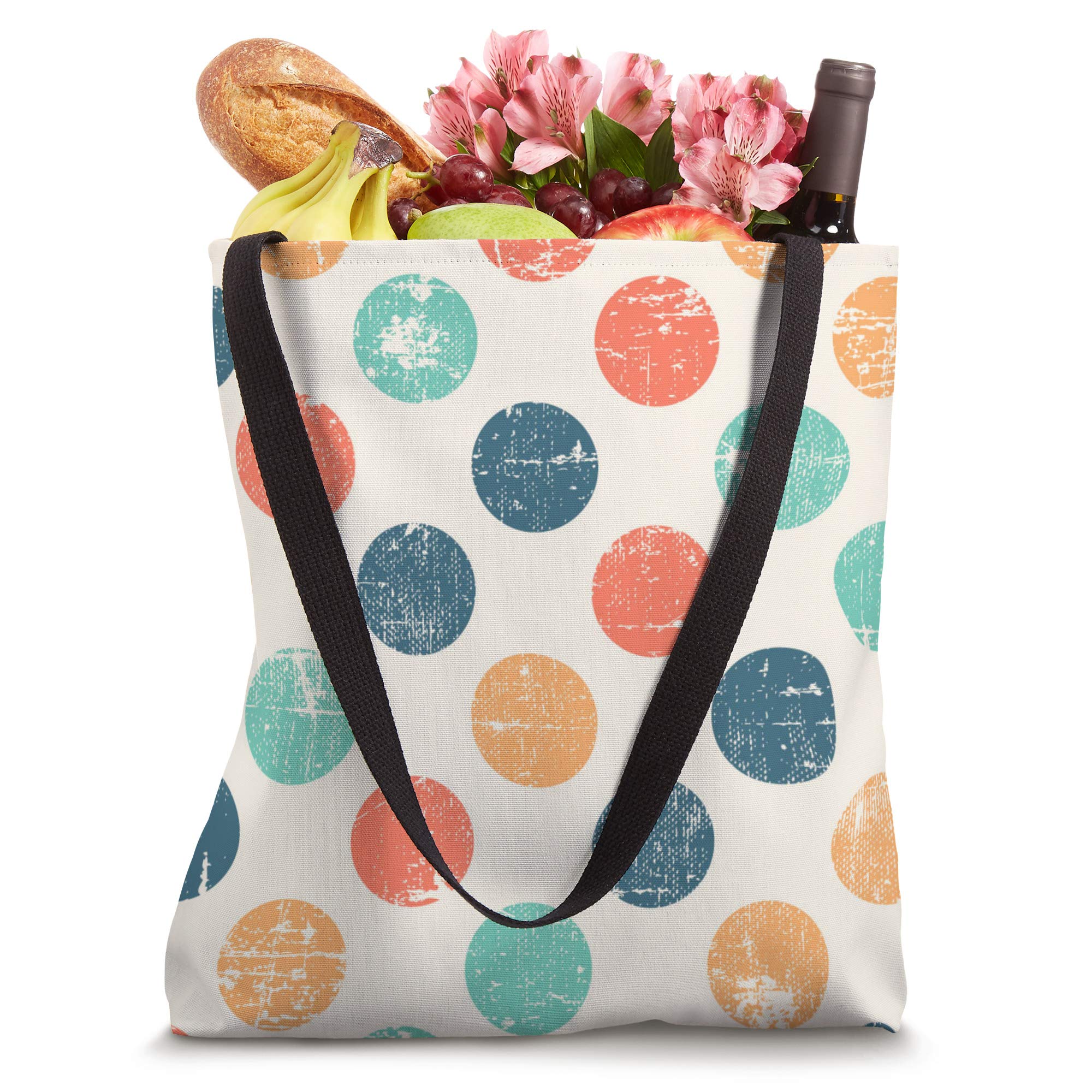 Colorful Vintage Polka Dots Decorative Pattern Tote Bag