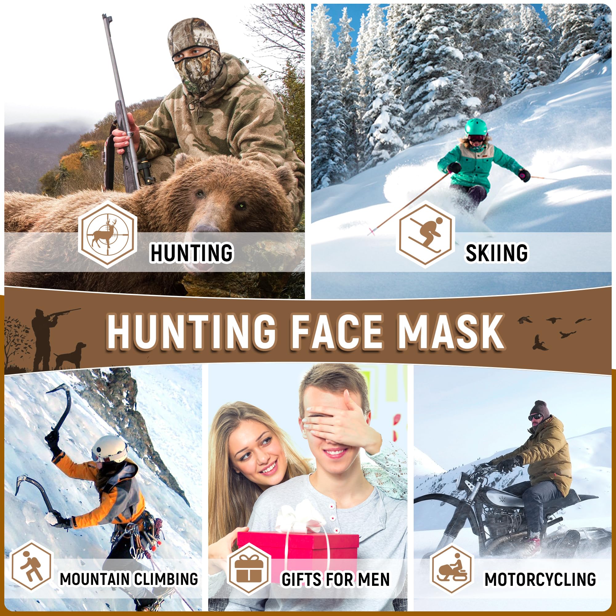 Balaclava Ski Mask Hunting Camo Face Masks Edge Camo for Men & Women (Next G2)