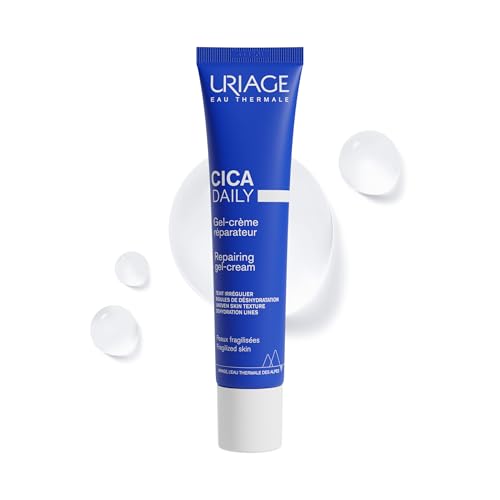 Uriage Bariederm CICA-Daily Gel-Cream 1.35 fl.oz. | Anti-Aging Face Cream that Prevents Fine Lines & Visible Imperfections | Hydrating Skin Therapy with Centella Asiatica & Hyaluronic Acid