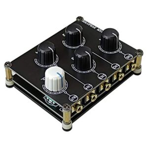 mini 4-way audio mixer Stereo 4-in-1-out AUX, Passive 3.5mm line levels control