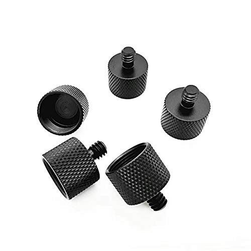 MxTong Mic Stand Adapter 5/8 to1/4 Microphone Screw Adapter Thread Screw Adapter for Camera Monitor Microphone Stand Microphone holder 2 Pack Black2