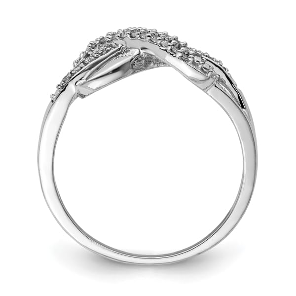 IceCarats 925 Sterling Silver Diamond Infinity Twisted Love Knot Symbol Woven Crisscross Band Statement Ring Size 6