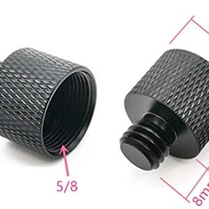 Donuts Mic Stand Adapter 38 Female to 58 Male Screw Adapter Knurled Thread Adapter for Microphone Stand Mount Black