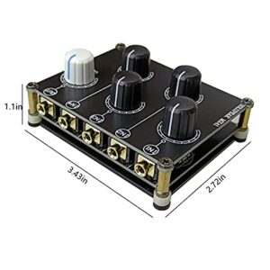 mini 4-way audio mixer Stereo 4-in-1-out AUX, Passive 3.5mm line levels control