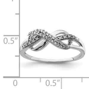 IceCarats 925 Sterling Silver Diamond Infinity Twisted Love Knot Symbol Woven Crisscross Band Statement Ring Size 6