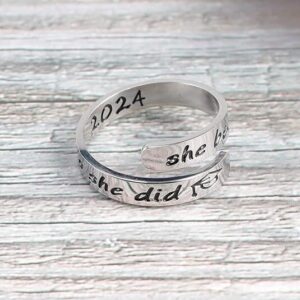 Angel's Draw Home Class of 2024 Ring Graduation Ring for Her Gift Graduation Ring Graduation 2024 Gifts High School College Graduation Gift for Him Her