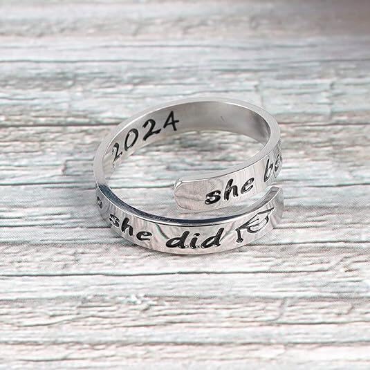 Angel's Draw Home Class of 2024 Ring Graduation Ring for Her Gift Graduation Ring Graduation 2024 Gifts High School College Graduation Gift for Him Her