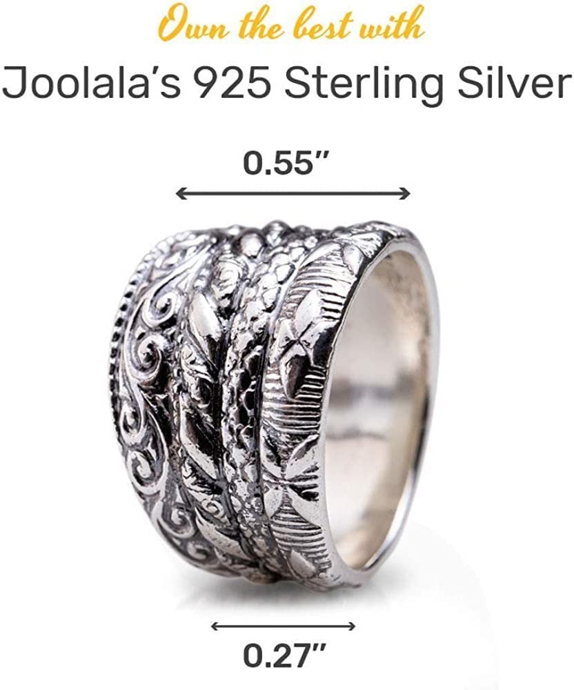 Joolala Fairytell Four Element Design Fashion Twirl Ring in 925 Sterling Silver – Anniversary Band for Women, Size 6