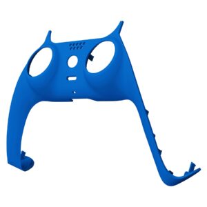 eXtremeRate Blue Decorative Trim Shell Compatible with p s 5 Controller, Soft Touch DIY Replacement Clip Shell, Custom Plates Cover Compatible with p s 5 Controller with Accent Rings