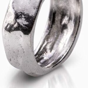 Joolala Winding Road Hand Hammered Oxidized Finish Ring in 925 Sterling Silver - Gift for Women, Size 7