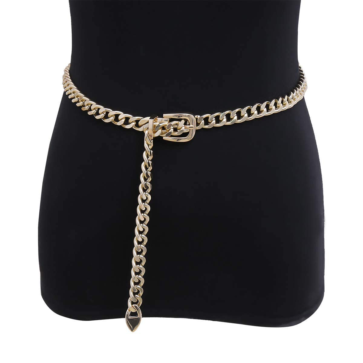 Chain Belt for Women Wasit Chain Belt Chain Chunky Belt Chain Gold Chain Belts（Gold-39inch)