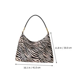 1pc Shoulder Bags Camera Shoulder Strap Zebra Print Bag Shoulder Handbags Black Tote Bag for Women Crossbody Bags for Women Lady Bag Pu Miss Pearlescent Underarm Bag White