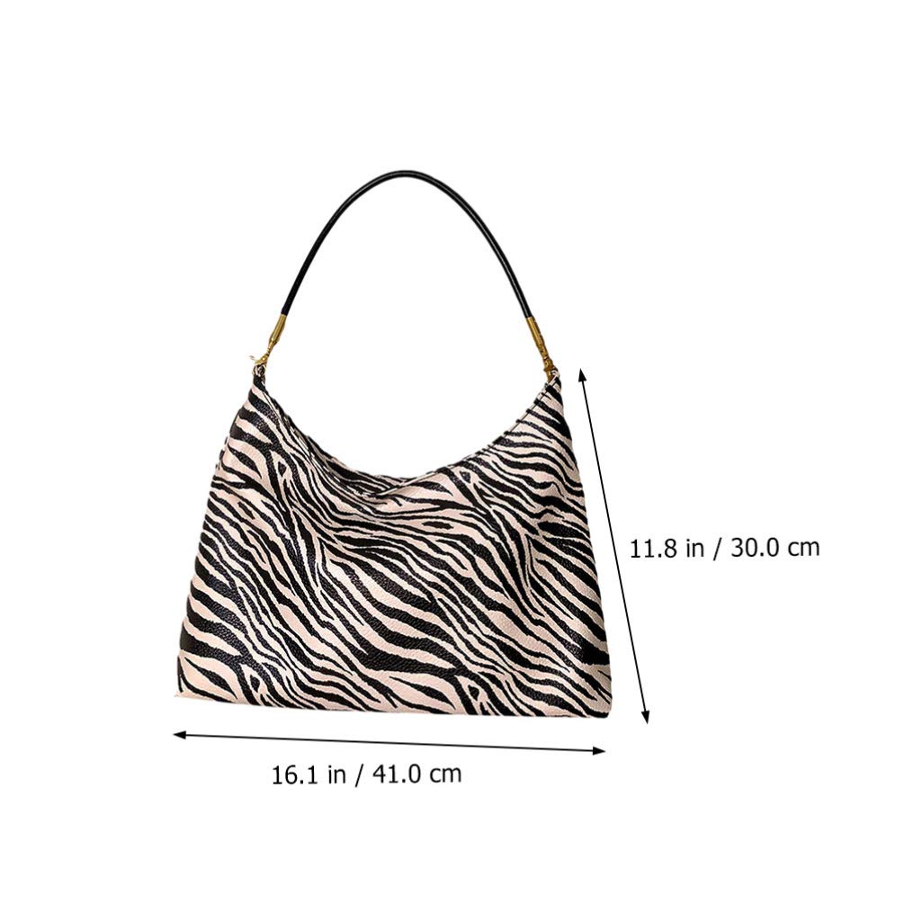 1pc Shoulder Bags Camera Shoulder Strap Zebra Print Bag Shoulder Handbags Black Tote Bag for Women Crossbody Bags for Women Lady Bag Pu Miss Pearlescent Underarm Bag White