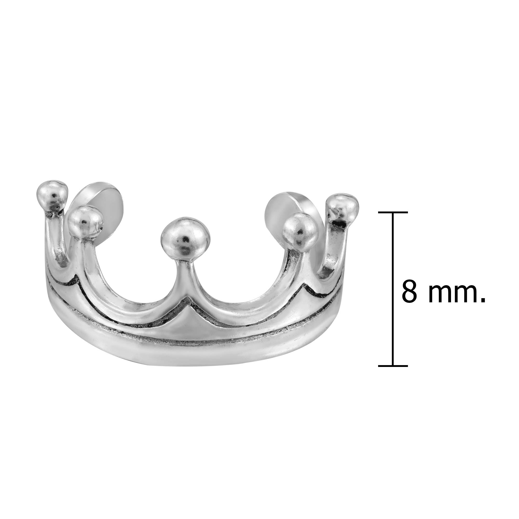 AeraVida Princess-Perfect Tiara Royal Crown .925 Sterling Silver Pinky or Toe Ring