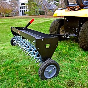 Brinly SAT2-40BH-P Tow Behind Spike Aerator with Transport Wheels, 40"