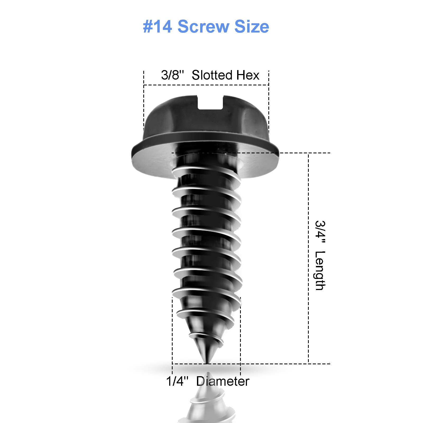 8 Sets Premium Stainless Steel License Plate Screws Kit, Rust-Proof & Anti-Rattle License Plate Bolts(Black)