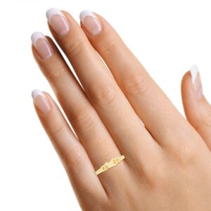 AFFY 14k Yellow Gold Over Sterling Silver Dove Bird Christian Love Hope Promise Ring Ring Size-5.5