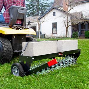 Brinly SAT2-40BH-P Tow Behind Spike Aerator with Transport Wheels, 40"