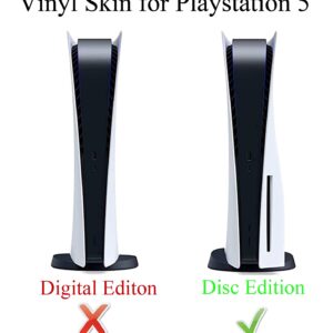 Vanknight PS5 Standard Disc Console Controllers Full Body Vinyl Skin Sticker Decals Compatible with PS5 Standard Disk Console and Controllers Hero