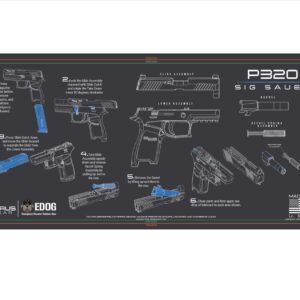 EDOG Range Warrior 27 Pc Gun Cleaning Kit - Compatible with Sig P320 - Instructional Step by Step Pistol Mat, Range Warrior Universal .22 9mm - .45 Kit & Tac Book Accessories Set