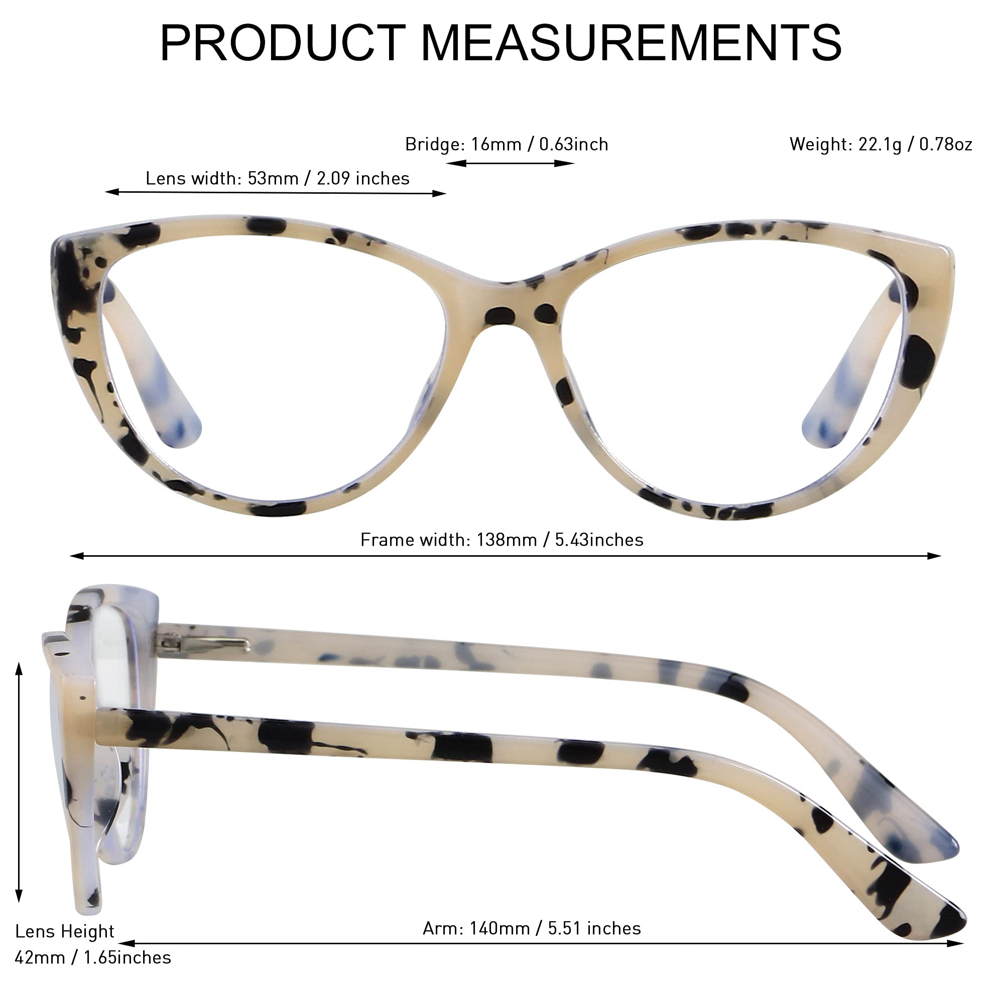 Blue Light Blocking Glasses Women Bluelight Blocker Computer Cateye Clear Reading Cat Eye Eyeglasses Frame