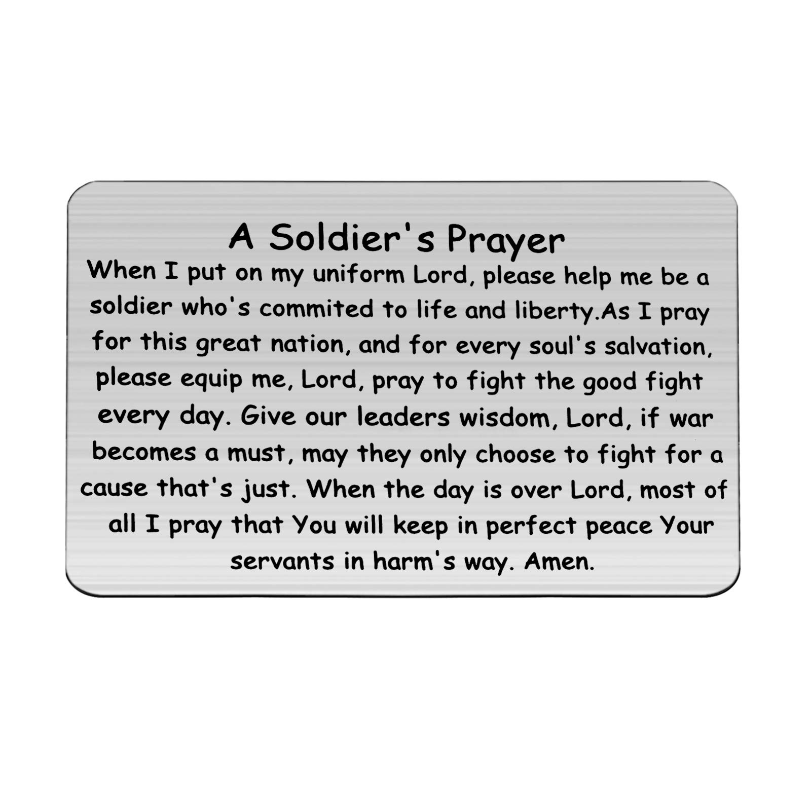 LQRI Soldier Prayer Wallet Card Soldier Jewelry Soldier Gift Military Prayer Gift Deployment Gift Army Navy Air Force Jewelry (Soldier Prayer Wallet Card)