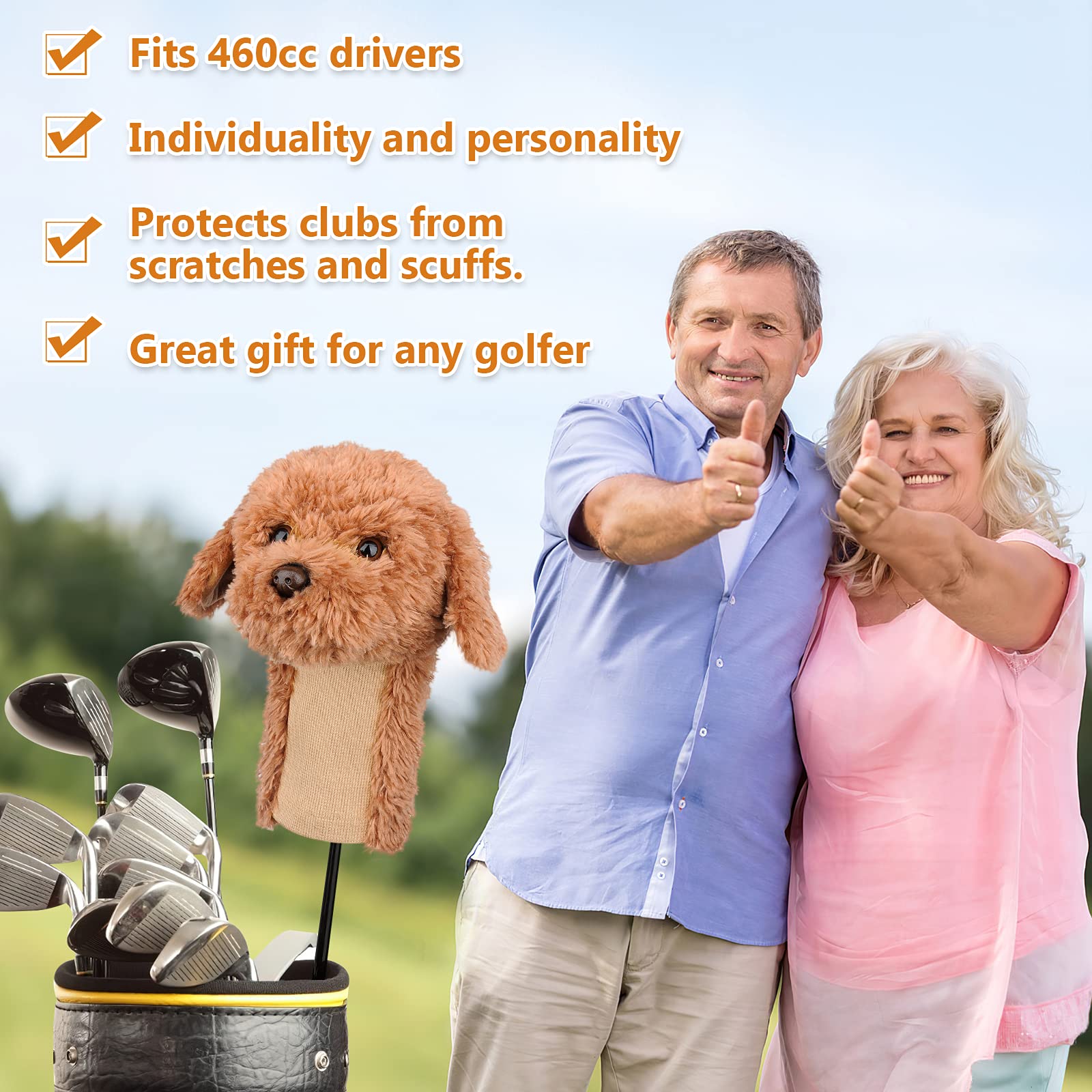 Bozily Golf Covers Doodle Headcovers, Labradoodle/Golden Doodle Dog Golf Club Head Covers, Adorable & Soft Golf Club Protector