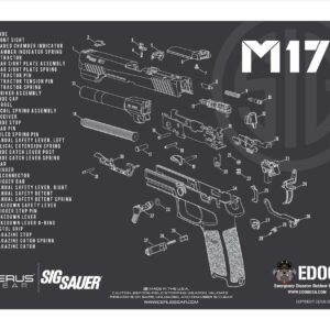 EDOG Range Warrior 27 Pc Gun Cleaning Kit - Compatible with Sig Sauer M17 - Schematic (Exploded View) Pistol ProMat Range Warrior Universal .22 9mm - .45 Kit & Tac Book Accessories Set