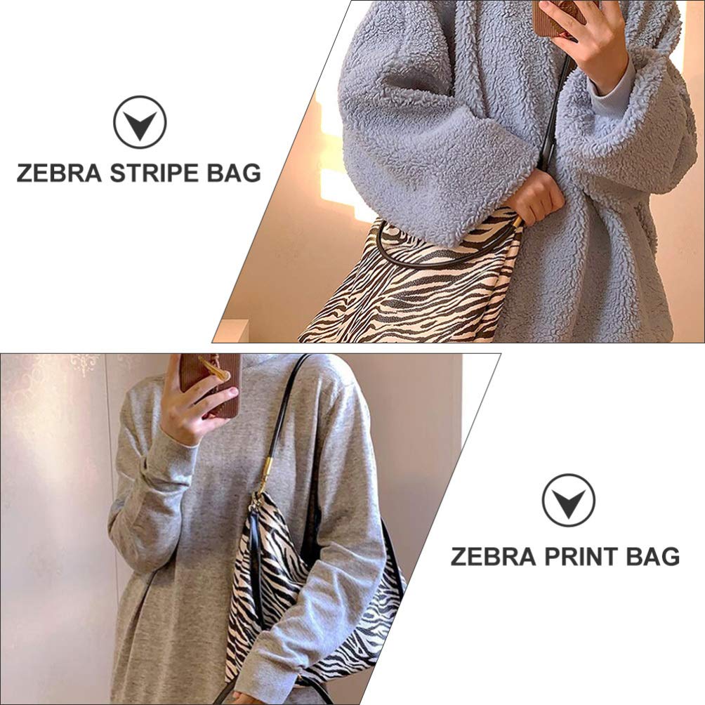 1pc Shoulder Bags Camera Shoulder Strap Zebra Print Bag Shoulder Handbags Black Tote Bag for Women Crossbody Bags for Women Lady Bag Pu Miss Pearlescent Underarm Bag White