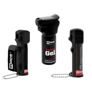 mace brand all day security kit (black) – includes mace brand night defender pepper gel with led light, mace personal pepper spray, and mace sport spray – great for self-defense any time of day