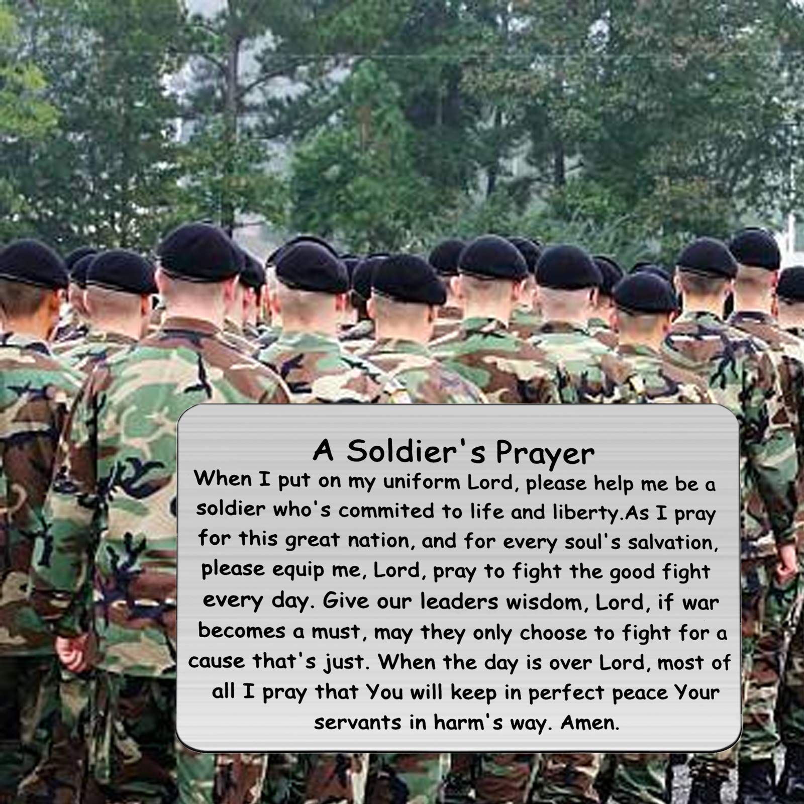 LQRI Soldier Prayer Wallet Card Soldier Jewelry Soldier Gift Military Prayer Gift Deployment Gift Army Navy Air Force Jewelry (Soldier Prayer Wallet Card)