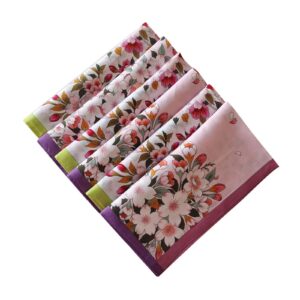 aimhanky handkerchiefs for women 100% soft cotton with floral print 17.8 ines pack of 6