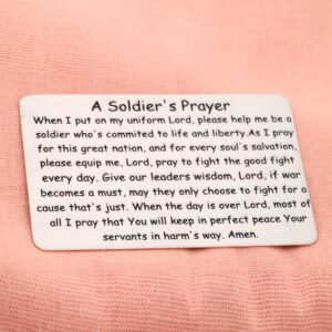 LQRI Soldier Prayer Wallet Card Soldier Jewelry Soldier Gift Military Prayer Gift Deployment Gift Army Navy Air Force Jewelry (Soldier Prayer Wallet Card)