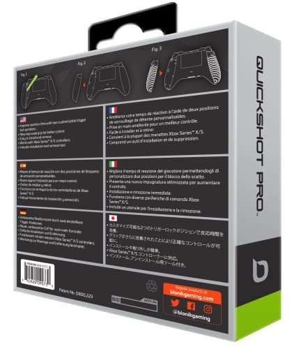 Bionik Quickshot Pro For Xbox Series X/S: Custom Grip and Dual Trigger locks for Faster Shots and Improved Gameplay