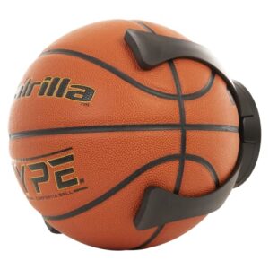 Silverback Basketball Holder Compatible with Men's, Women's, Youth Basketballs, Soccer Balls, Volleyballs, and Kickballs,Black