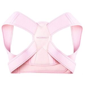 Vicorrect Posture Corrector for Women and Men, Adjustable Upper Back Brace for Clavicle Support and Providing Pain Relief from Neck, Shoulder, and Upper Back S-M (25"-35")