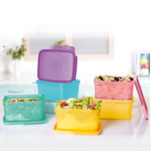 Tupperware 11155971 Plastic Refrigerator Container - 500ml, 6 Pcs, Green, Purple, Pink, Blue, Yellow