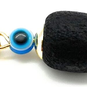 Genuine Azabache Charm Blue Evil Eye Powerful Protection Pendant Piedra Natural Contra El Mal De Ojo (Religious)