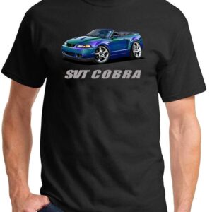 2004 Ford SVT Cobra Mystichrome Mustang Convertible Full Color Design Print Tshirt Large Black