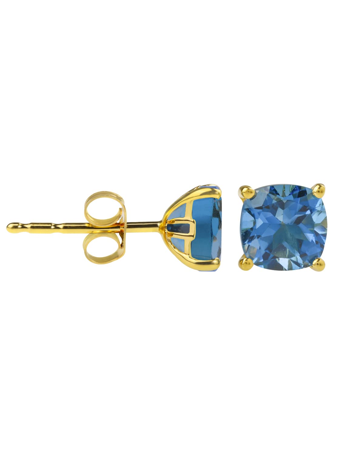 YoTreasure 2.20 ct. t.w. London Blue Topaz Solid 10k Yellow Gold Stud Earrings Jewelry