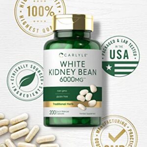 Carlyle White Kidney Bean | 6000mg | 200 Count | Non-GMO & Gluten Free Extract