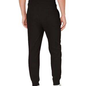 HUGO Boss Mens Regular Fit Square Logo Jersey Drawstring Joggers Sweatpants, Raven Black, Medium US