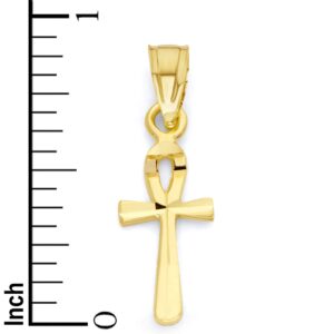 Generic 10k Gold Ankh Pendant, Symbol of Life Jewelry Gifts for Her, Egyptian Cross Protection Charm, Yellow, 2042-37 10k