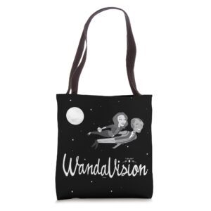 marvel wandavision wanda and vision 60s moonlight flight tote bag