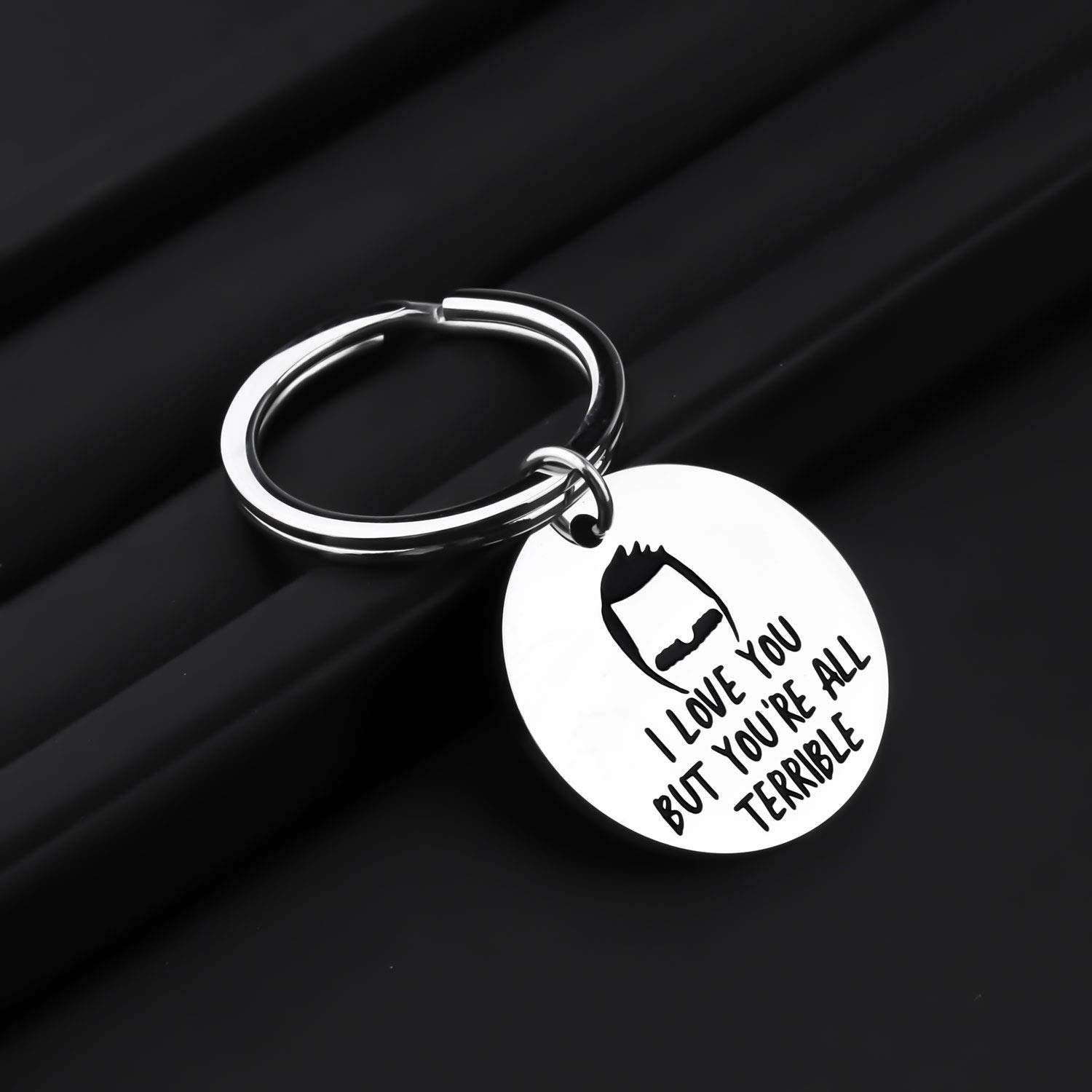 ENSIANTH Bob's Inspired Keychain I Love You But You're All Terrible Burgers Gift Bob Belcher Fans Gift(You're all Terrible)