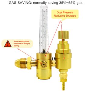 OYHBO Argon MIG TIG Flow Meter CO2 Regulator Welding 2 Gauges Gas Regulator Gas-saving CGA580 Welder