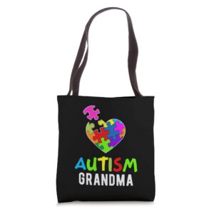 autism awareness grandma tote bag