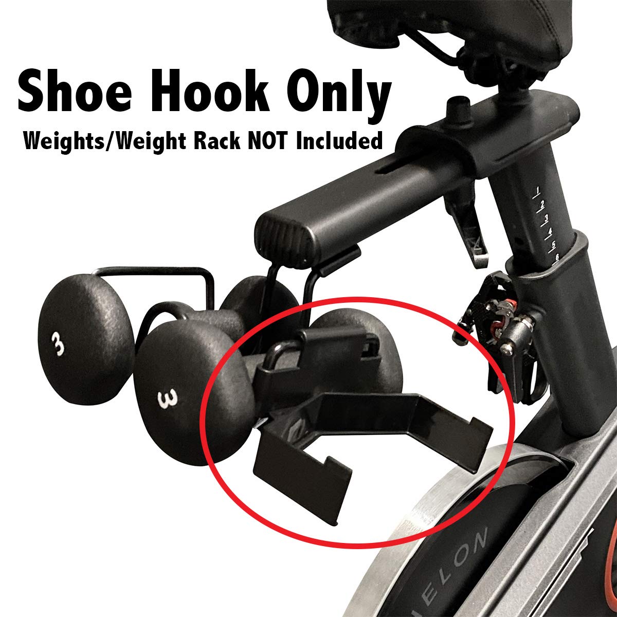 Nth Fit Bike Shoe, Towel & Accessories Hook Hanger Compatible with Echelon EX-1, EX-3, EX-5, EX-7 (Does NOT fit Echelon Sport)