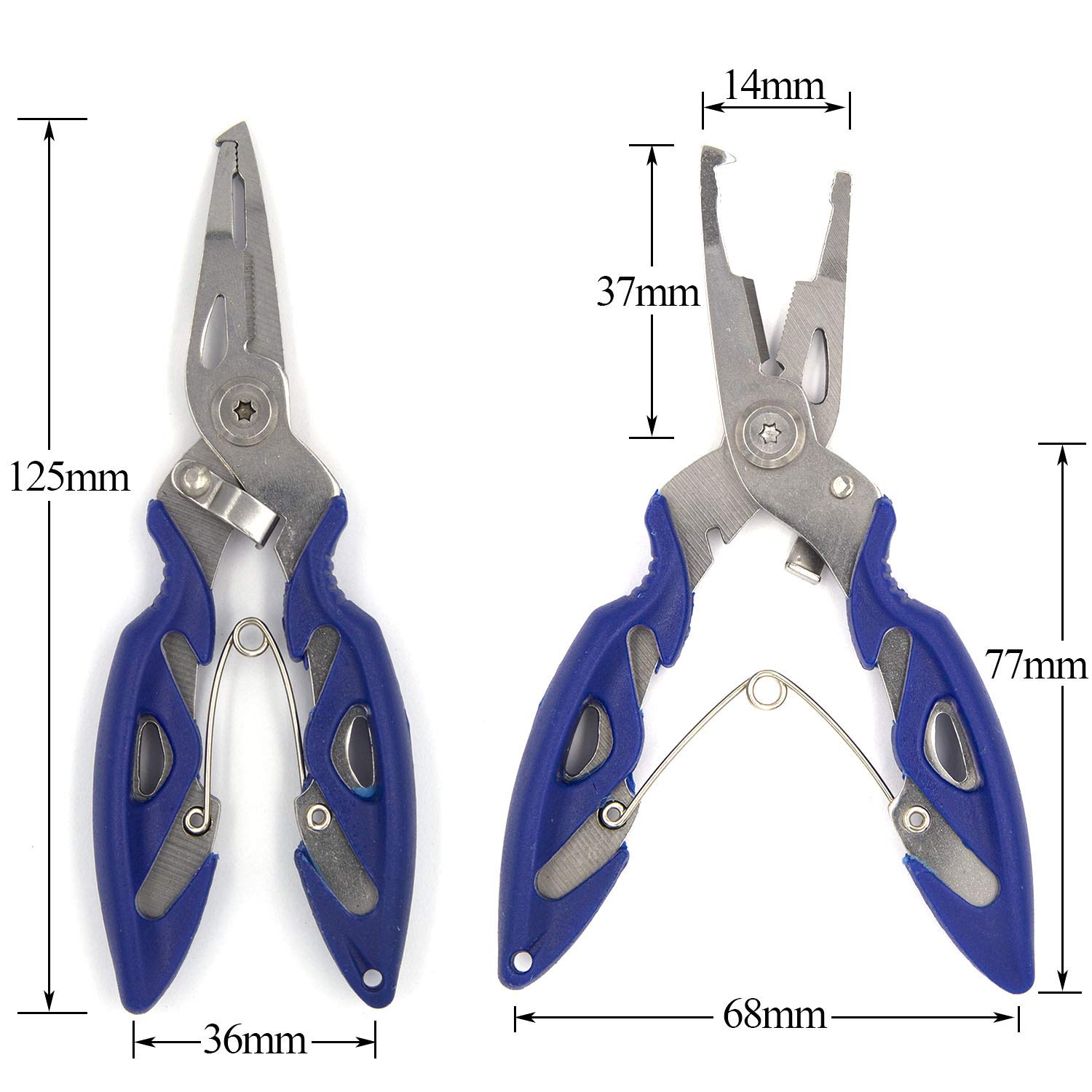 Pack of 201pcs Fishing Stainless Steel Split Rings 5 Sizes and Plier Set, Split ring capable of withstanding large tensile force and Fishing Plier Tool Kit for Saltwater Fishing Lure Connectors