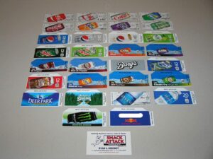 (30) coke or soda vending machine 12oz "can" vend label variety pack